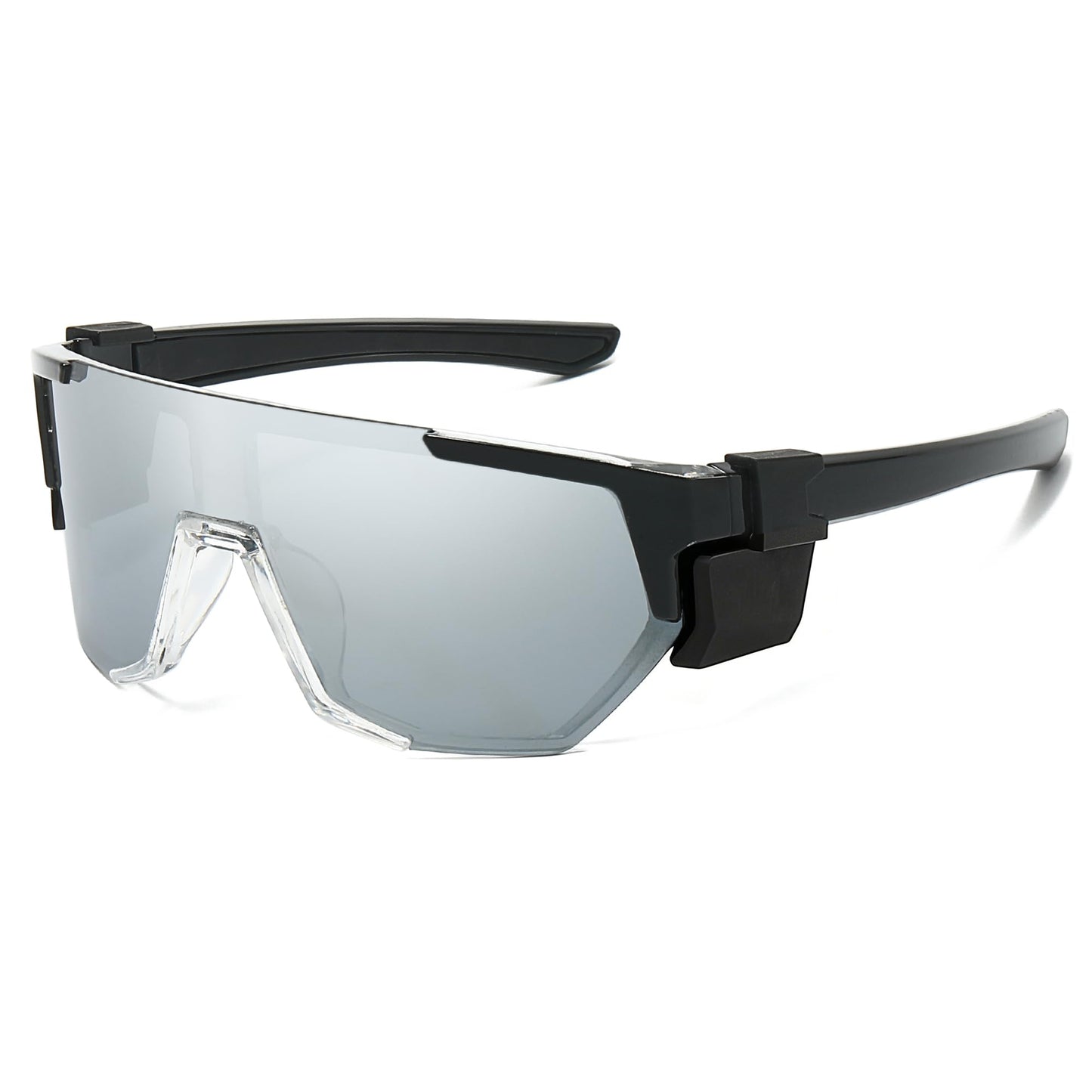 TJUTR ANSI Z87.1 Safety Sunglasses for Men, Polarized Sports Wrap Around Glasses for Work Cycling Fishing, UV400 Protection