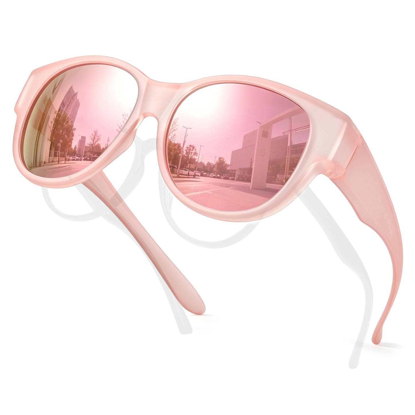 TJUTR Polarized Mirrored Fit Over Glasses Sunglasses for Women, Trendy UV400 Protection Sun Glasses for Driving & Outdoor