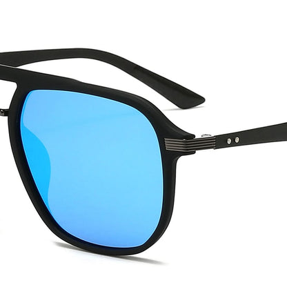 Rectangular polarized oversized mirror driving sunglasses
