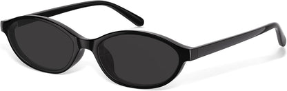 Sunglasses Womens Retro Oval Sunglasses for Women - Cat Eye 90s Glasses Y2K UV400 Lightweight Narrow Shades