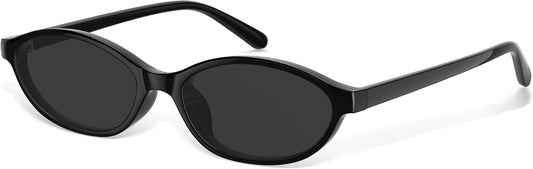 Sunglasses Womens Retro Oval Sunglasses for Women - Cat Eye 90s Glasses Y2K UV400 Lightweight Narrow Shades