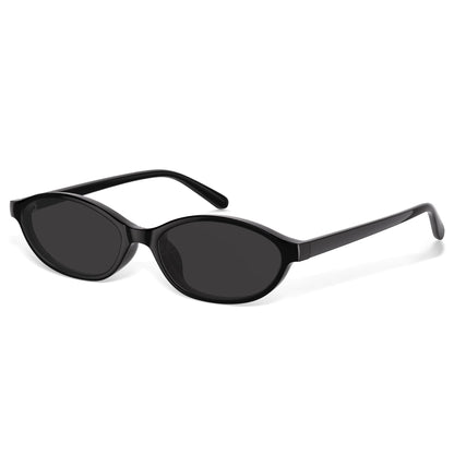 Sunglasses Womens Retro Oval Sunglasses for Women - Cat Eye 90s Glasses Y2K UV400 Lightweight Narrow Shades