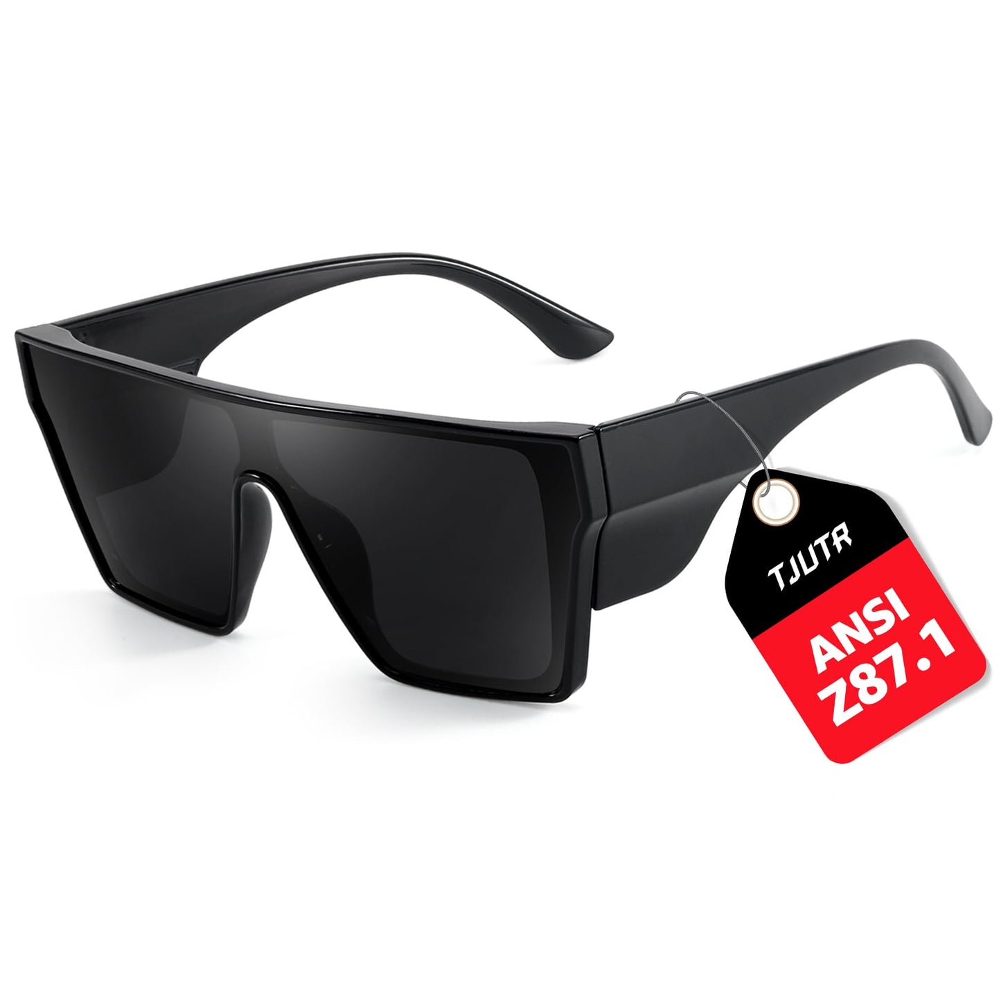 TJUTR ANSI Z87.1 Safety Sunglasses for Men, Polarized Oversized Wraparound Sun Glasses UV400 Protection for Outdoor & Work