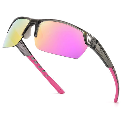 TJUTR Running Sunglasses for Women, Polarized Wrap Around Sun Glasses with UV400 Protection for Sports Cycling Golf TS3080