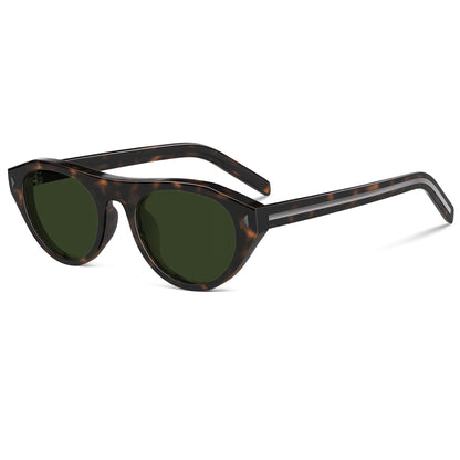 Retro Oval Sunglasses for Women Men Small Narrow 90s Vintage Round Shades UV400 Lightweight Designer Cateye Glasses