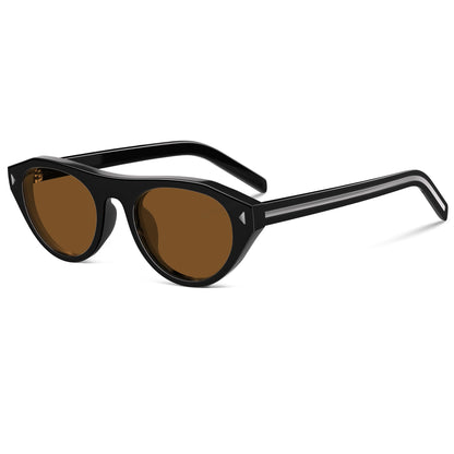 Retro Oval Sunglasses for Women Men Small Narrow 90s Vintage Round Shades UV400 Lightweight Designer Cateye Glasses