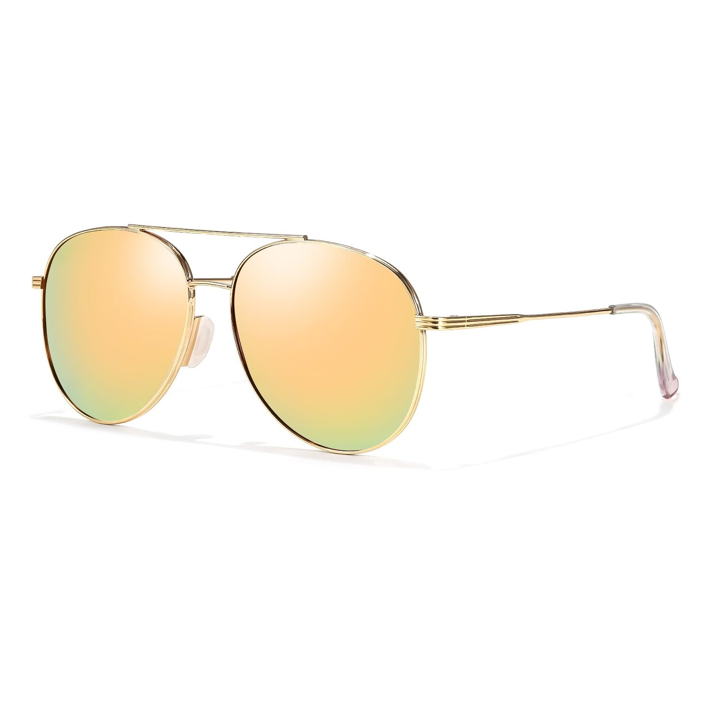 TJUTR Tangle Free Aviator Sunglasses for Women Men, Polarized UV400 Protection Trendy Shades, No-Snag Metal Frame Glasses