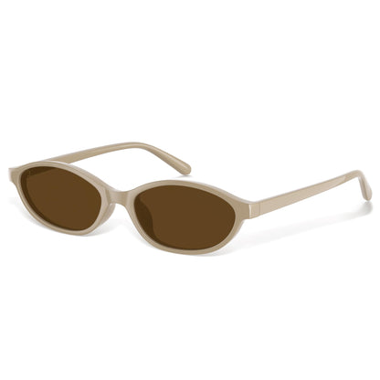 Sunglasses Womens Retro Oval Sunglasses for Women - Cat Eye 90s Glasses Y2K UV400 Lightweight Narrow Shades