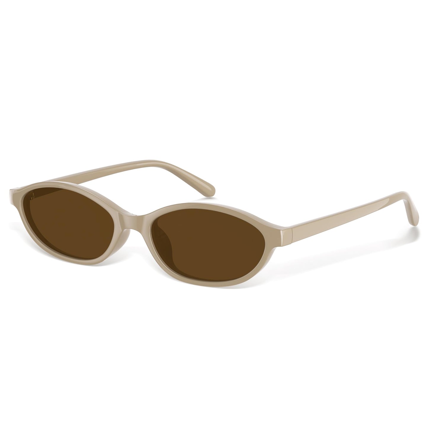 Sunglasses Womens Retro Oval Sunglasses for Women - Cat Eye 90s Glasses Y2K UV400 Lightweight Narrow Shades