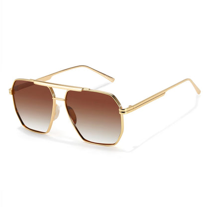 TJUTR Oversized Tangle‑Free Aviator Sunglasses for Women Men, Polarized UV400 Shades, Square Metal Frame with Double‑Bridge