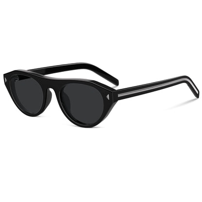 Retro Oval Sunglasses for Women Men Small Narrow 90s Vintage Round Shades UV400 Lightweight Designer Cateye Glasses