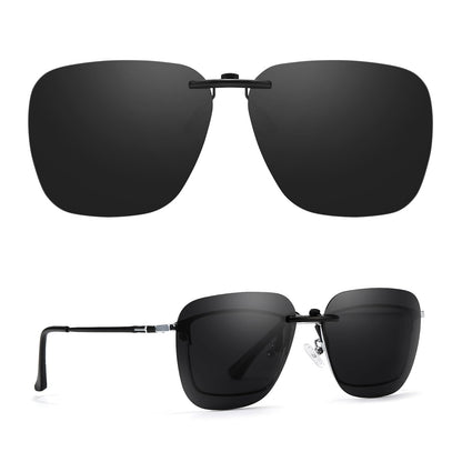 TJUTR Polarized Clip-On Sunglasses Over Prescription Glasses, Unisex UV400 Protection Anti-Glare Flip-Up Sun Clip Shades