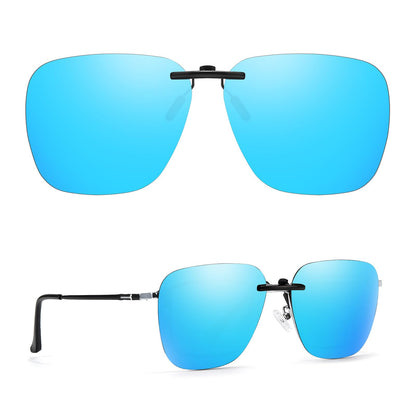 TJUTR Polarized Clip-On Sunglasses Over Prescription Glasses, Unisex UV400 Protection Anti-Glare Flip-Up Sun Clip Shades