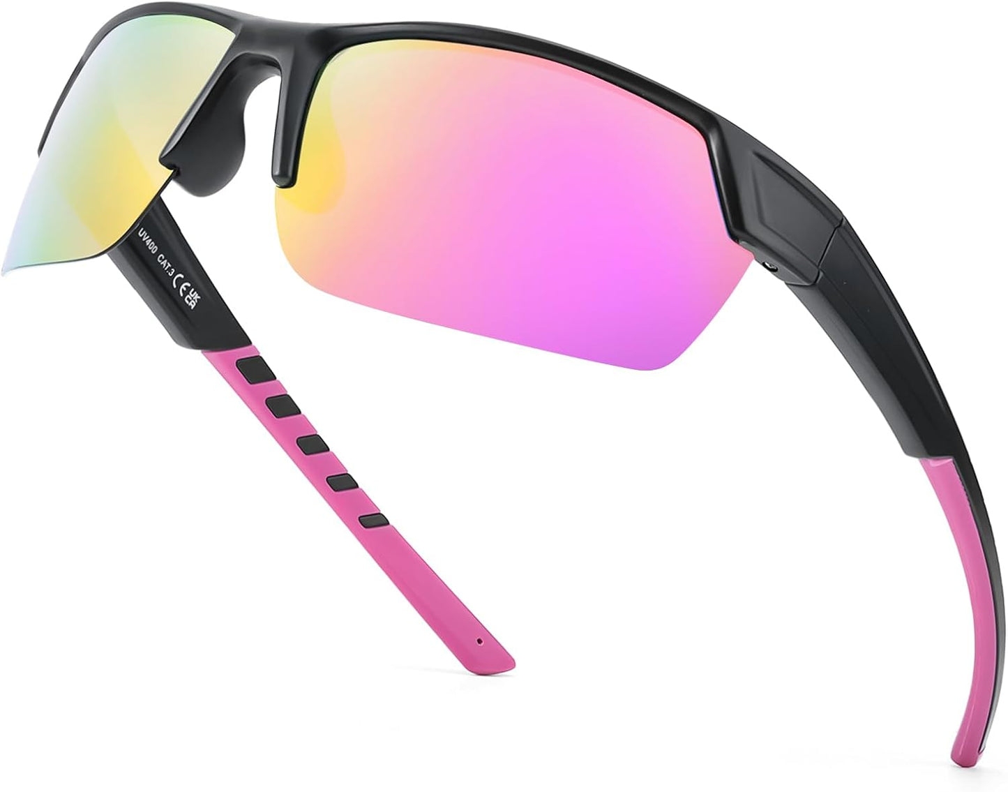 TJUTR Running Sunglasses for Women, Polarized Wrap Around Sun Glasses with UV400 Protection for Sports Cycling Golf TS3080