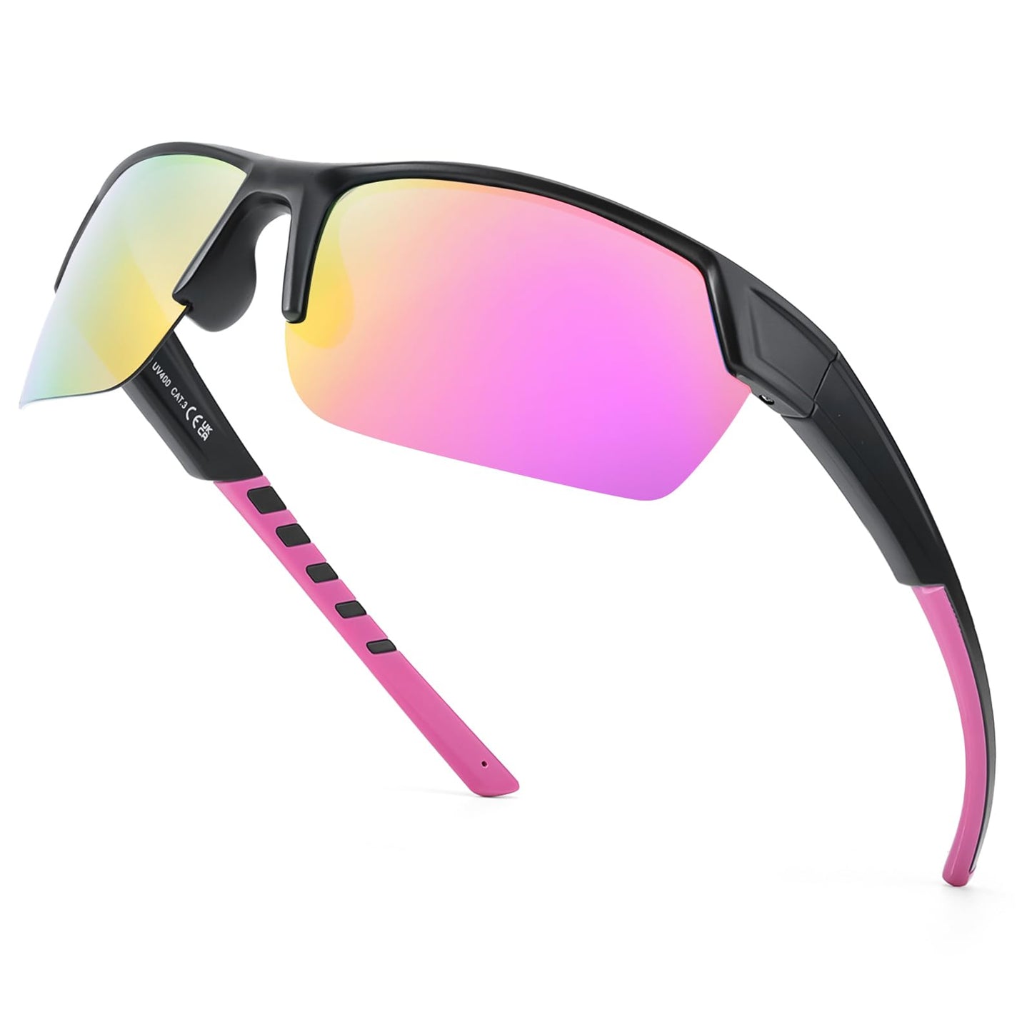 TJUTR Running Sunglasses for Women, Polarized Wrap Around Sun Glasses with UV400 Protection for Sports Cycling Golf TS3080