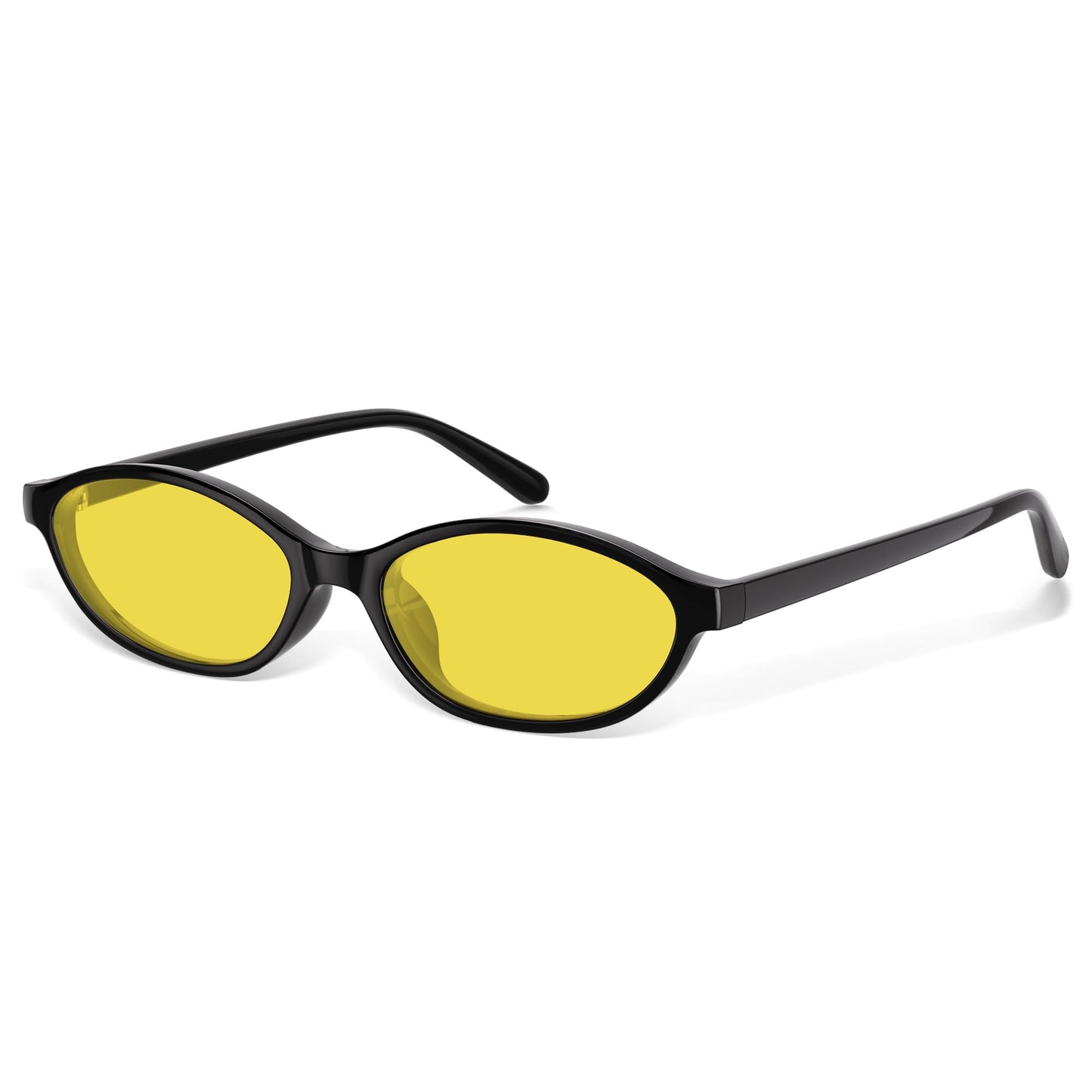 Sunglasses Womens Retro Oval Sunglasses for Women - Cat Eye 90s Glasses Y2K UV400 Lightweight Narrow Shades
