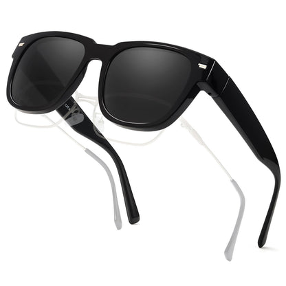 TJUTR Polarized Sunglasses Over Glasses for Men Women, UV Protection Shades Over Prescription Eyeglasses Sun Glasses