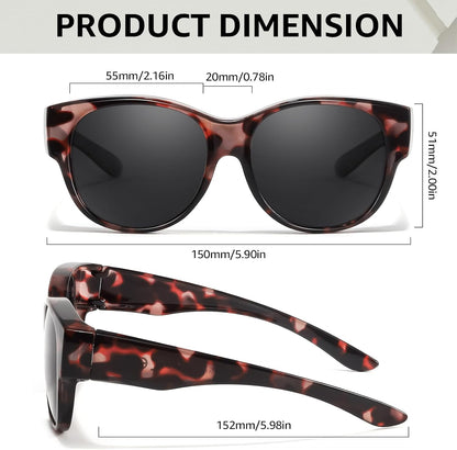 TJUTR Polarized Fit Over Sunglasses for Women, Trendy Sun Glasses Over Prescription Glasses UV400 Protection TS5779