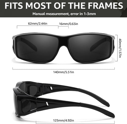 TJUTR Polarized Sunglasses Over Glasses for Men Women, UV Protection Shades Over Prescription Eyeglasses Sun Glasses