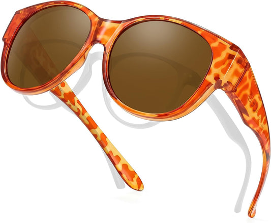 TJUTR Polarized Fit Over Sunglasses for Women, Trendy Sun Glasses Over Prescription Glasses UV400 Protection TS5779