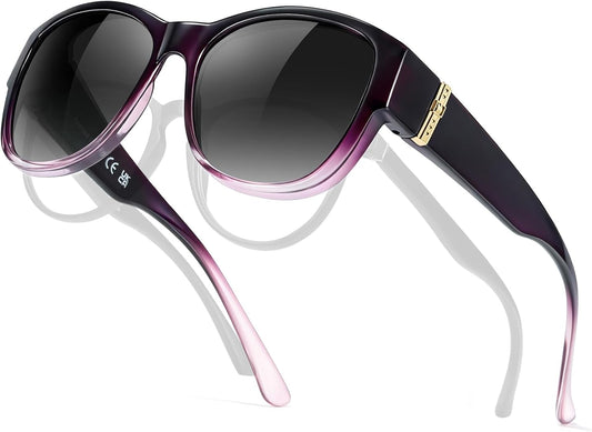 TJUTR Polarized Fit Over Glasses Sunglasses for Women UV Protection, Trendy Oversized Shades Wear Over Eyeglasses