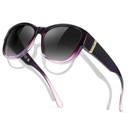 TJUTR Polarized Fit Over Glasses Sunglasses for Women UV Protection, Trendy Oversized Shades Wear Over Eyeglasses