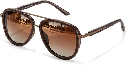 TJUTR Tangle‑Free Aviator Sunglasses for Women & Men, No-Snag TR90 Frame Polarized UV400 Protection Shades for Driving TS2610