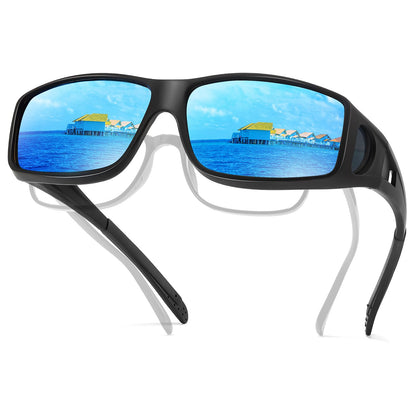 TJUTR Polarized Sunglasses Over Glasses for Men Women, UV Protection Shades Over Prescription Eyeglasses Sun Glasses