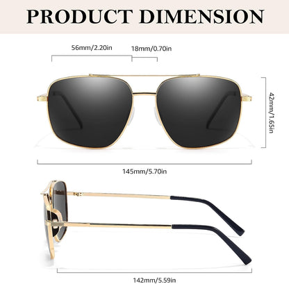 TJUTR Tangle Free Aviator Sunglasses for Women Men, Polarized UV400 Protection Sun Glasses, No-Snag Metal Frame for Outdoors