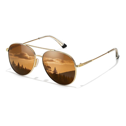 TJUTR Polarized Tangle Free Aviator Sunglasses for Women & Men, UV400 Protection Trendy Shades, No-Snag Metal Frame Glasses
