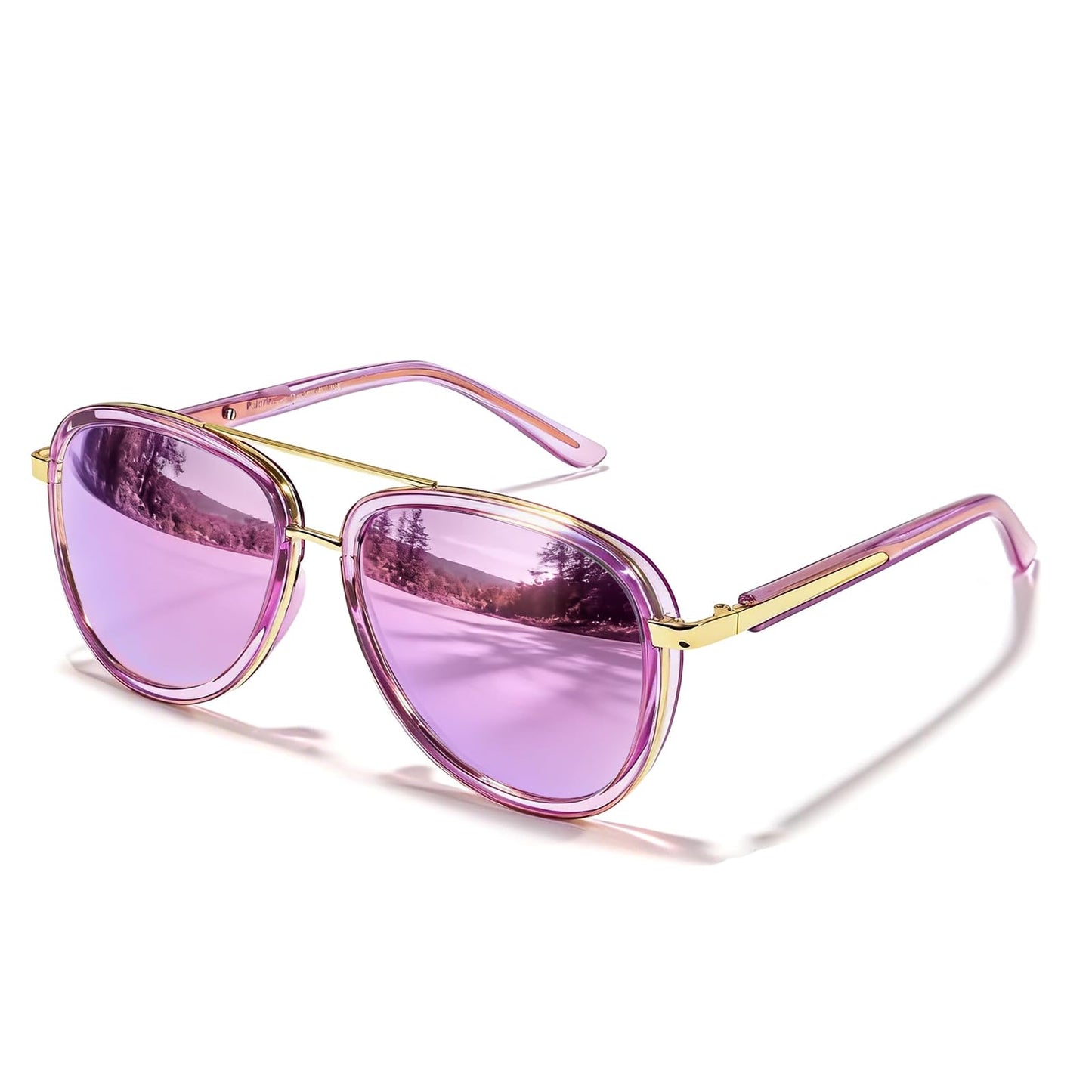 TJUTR Tangle‑Free Aviator Sunglasses for Women & Men, No-Snag TR90 Frame Polarized UV400 Protection Shades for Driving TS2610