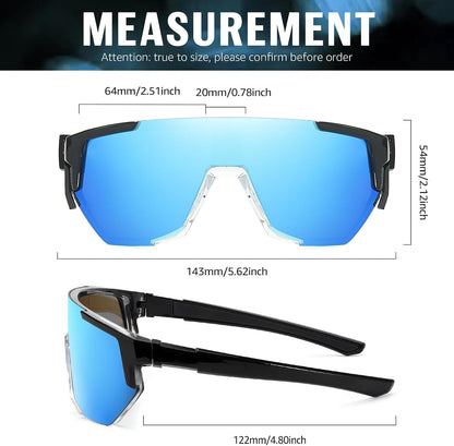 TJUTR ANSI Z87.1 Safety Sunglasses for Men, Polarized Sports Wrap Around Glasses for Work Cycling Fishing, UV400 Protection