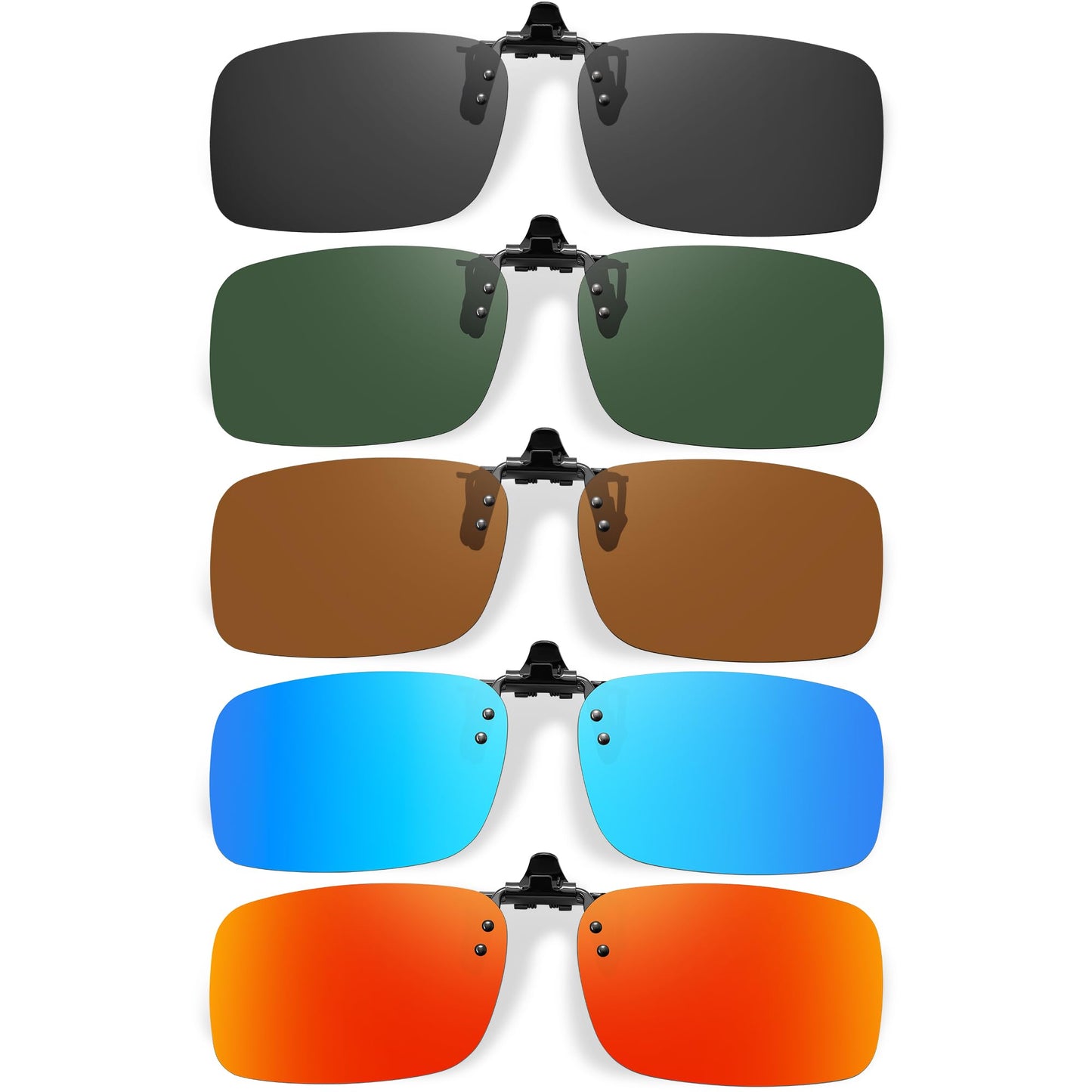 Polarized Clip On Sunglasses for Men Women, Flip Up Fit Over Glasses for Sports Fishing Driving Hiking Cycling