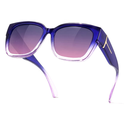 TJUTR Polarized Fit Over Glasses Sunglasses for Women Men, Oversized Square Wrap Around UV400 Protection Shades for Driving