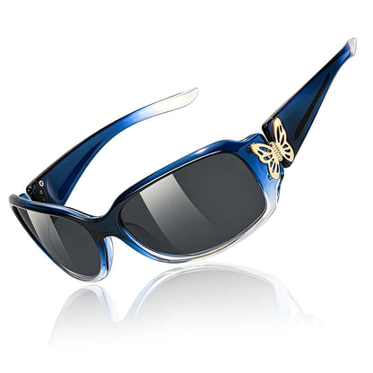 TJUTR Polarized Sunglasses for Women with Wrap Around Butterfly Design, Trendy Jackie-O Style for UV400 Protection