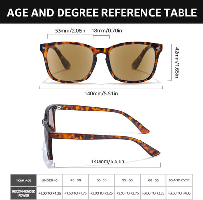 TJUTR Full Lens Reading Sunglasses for Women Men, Classic UV400 Protection Readers Sun Glasses TRG8082