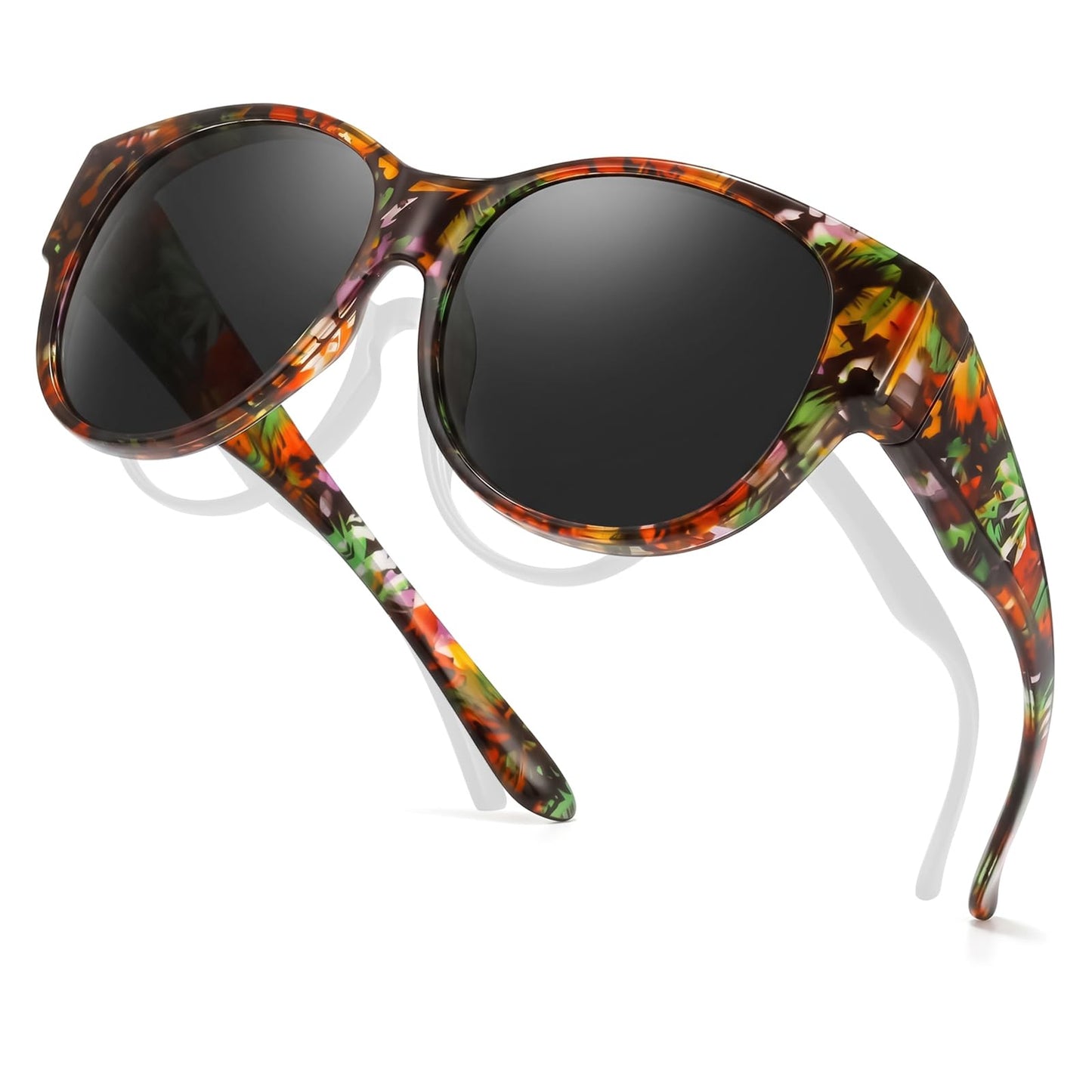 TJUTR Polarized Fit Over Sunglasses for Women, Trendy Sun Glasses Over Prescription Glasses UV400 Protection TS5779
