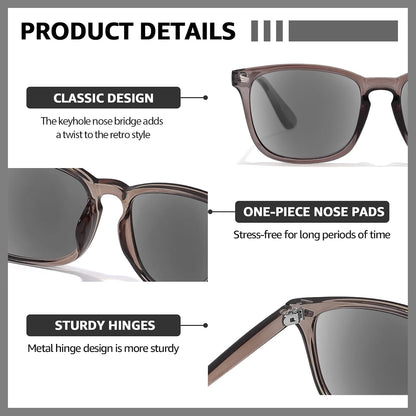 TJUTR Full Lens Reading Sunglasses for Women Men, Classic UV400 Protection Readers Sun Glasses TRG8082