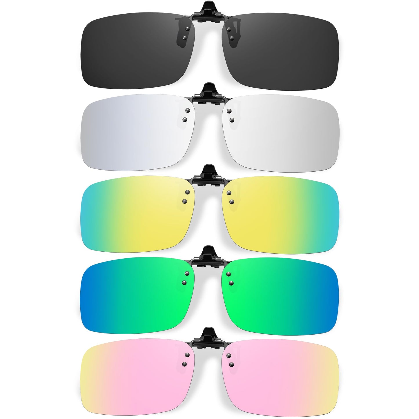 Polarized Clip On Sunglasses for Men Women, Flip Up Fit Over Glasses for Sports Fishing Driving Hiking Cycling