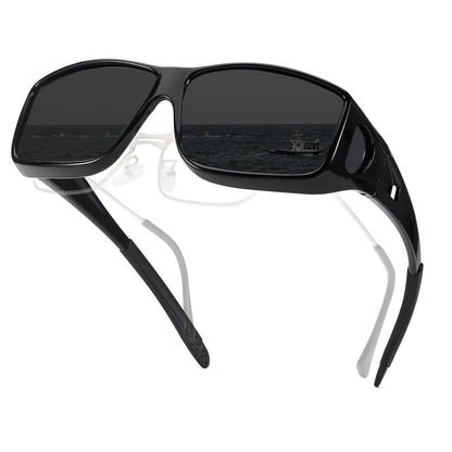 TJUTR Polarized Fit Over Glasses Sunglasses for Men Women, Wrap Around UV400 Protection Sunglasses TS2611