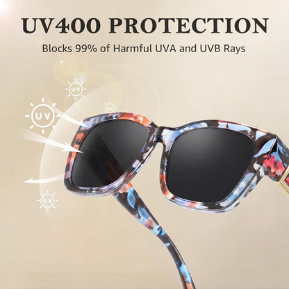 TJUTR Polarized Fit Over Sunglasses for Women Men, Oversized Square Wrap Around Sun Glasses UV400 Protection Shades TS2616