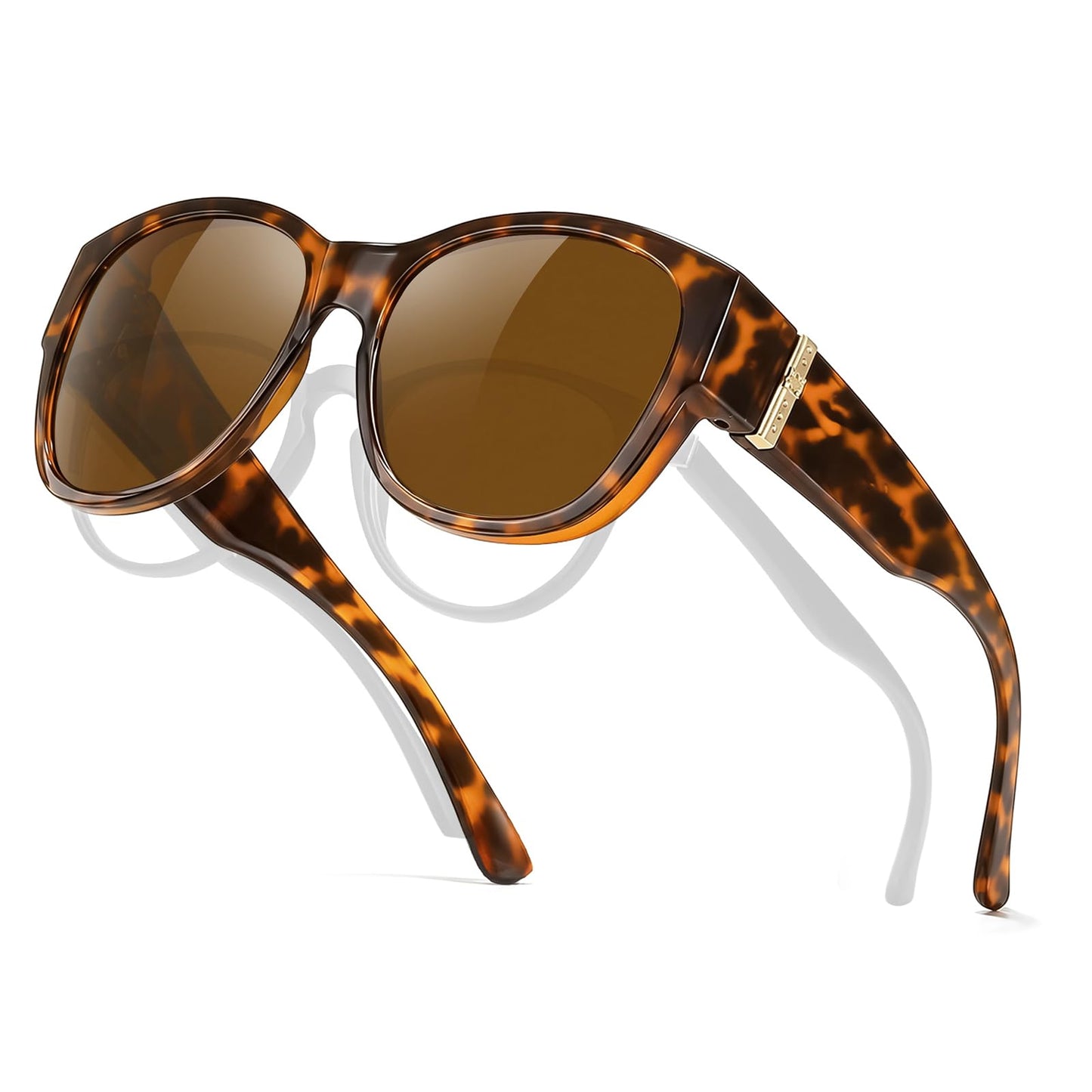 TJUTR Polarized Fit Over Glasses Sunglasses for Women UV Protection, Trendy Oversized Shades Wear Over Eyeglasses