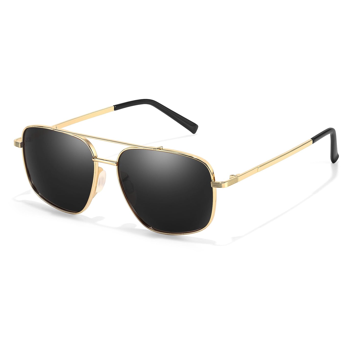 TJUTR Tangle Free Aviator Sunglasses for Women Men, Polarized UV400 Protection Sun Glasses, No-Snag Metal Frame for Outdoors