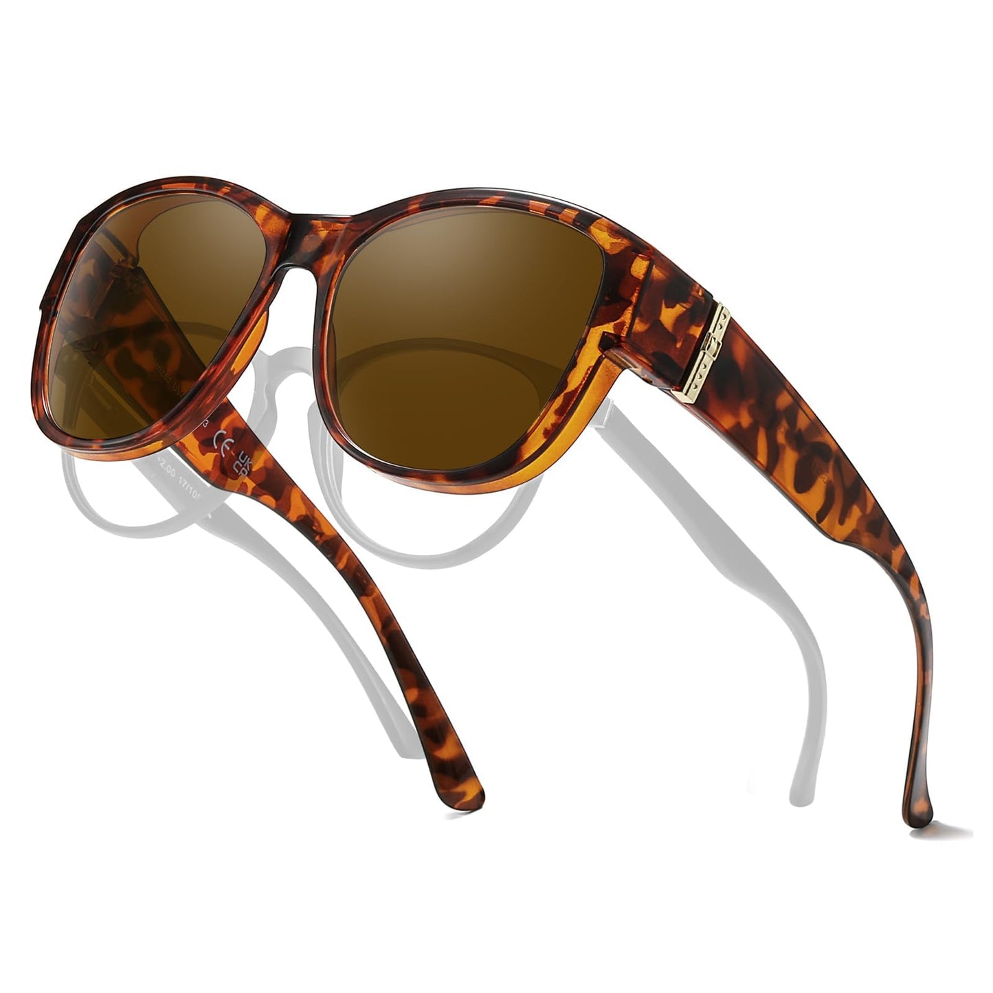 TJUTR Polarized Fit Over Glasses Sunglasses for Women UV Protection, Trendy Oversized Shades Wear Over Eyeglasses