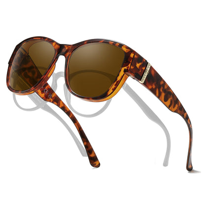 TJUTR Polarized Fit Over Glasses Sunglasses for Women UV Protection, Trendy Oversized Shades Wear Over Eyeglasses
