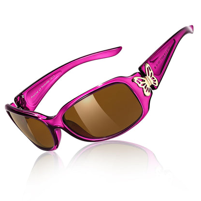 TJUTR Polarized Sunglasses for Women with Wrap Around Butterfly Design, Trendy Jackie-O Style for UV400 Protection