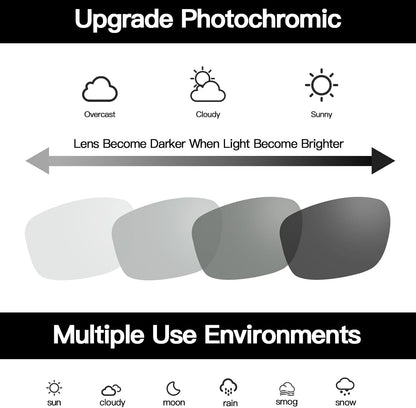 TJUTR Mens Photochromic Sunglasses Day & Night Driving Z87 Sun Glasses Polarized UV400 Protection Safety Glasses