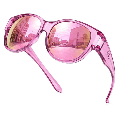 TJUTR Oversized Fit Over Sunglasses for Women Trendy Polarized Sun Glasses Over Prescription Glasses with UV400 Protection