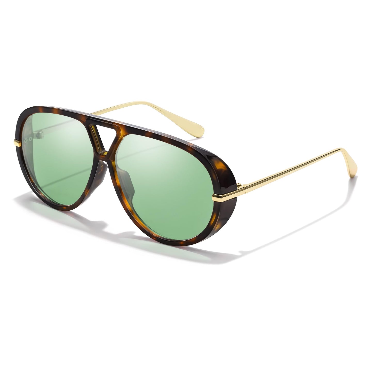 TJUTR Oversized Aviator Sunglasses for Women & Men, Retro Luxury Designer Sunglasses Big Shield Shades with UV Protection