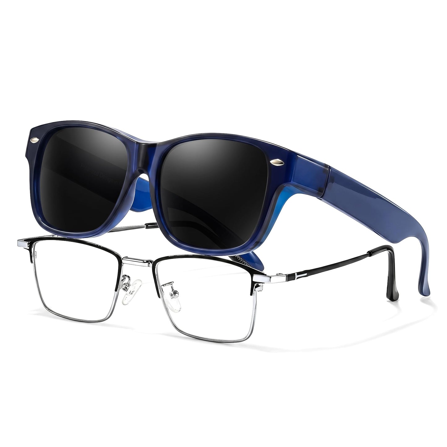TJUTR Polarized Fit Over Glasses Sunglasses for Men Women, Wrap Around UV400 Protection Sunglasses TS2611
